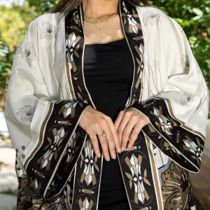 Wild flower satin KIMONO