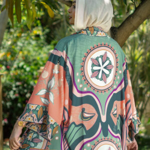 Peach lily kimono chiffon