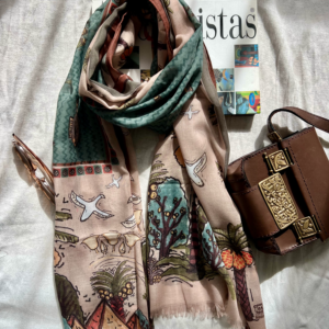 The Garden Pool - Fringed Voile Shawl